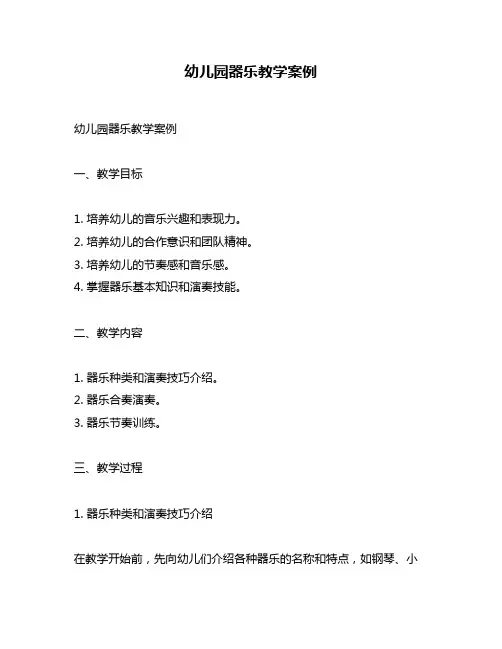 幼儿园器乐教学案例