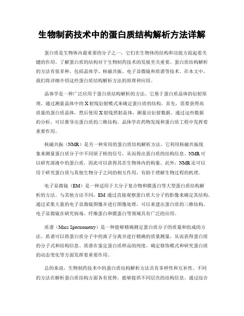 生物制药技术中的蛋白质结构解析方法详解