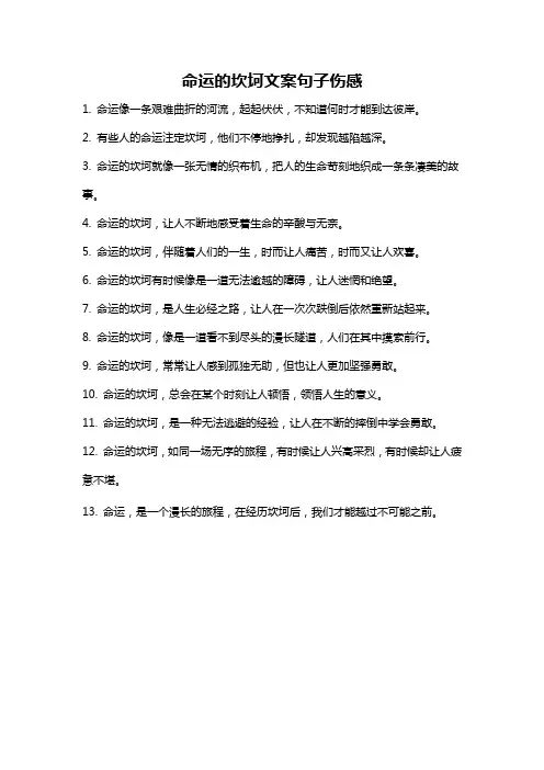 命运的坎坷文案句子伤感