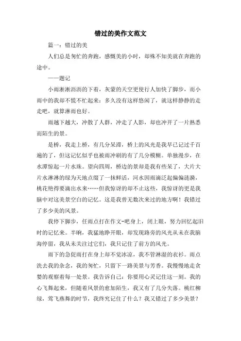 错过的美作文范文