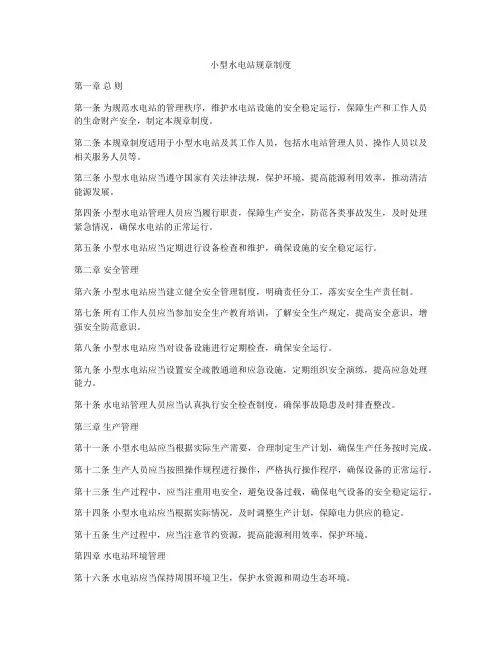 小型水电站规章制度