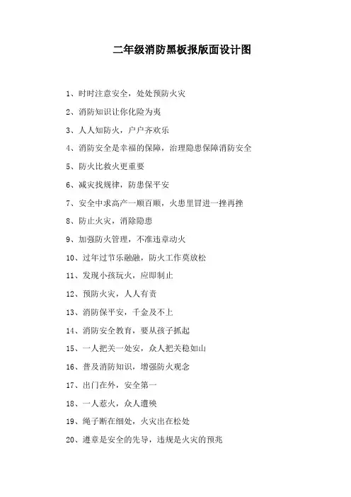 二年级消防黑板报版面设计图