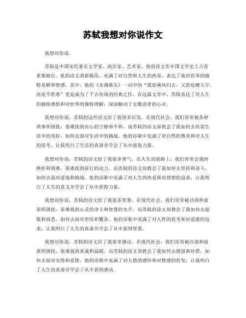 苏轼我想对你说作文