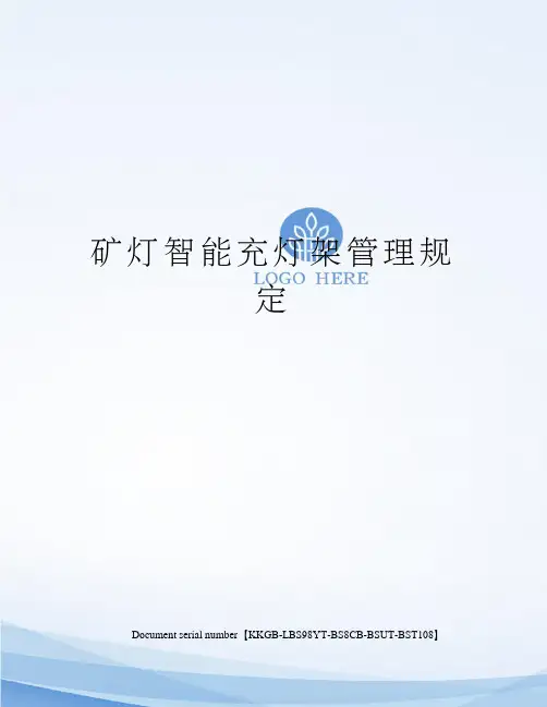 矿灯智能充灯架管理规定精选版