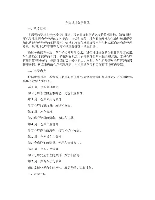 课程设计仓库管理
