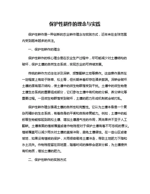 保护性耕作的理念与实践