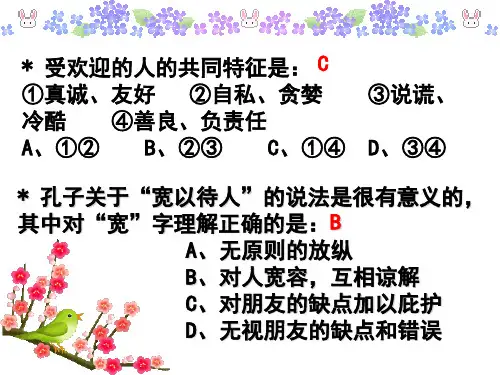 第二单元《友谊的天空》复习课件