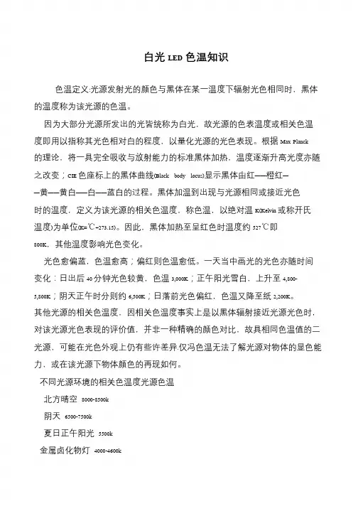 白光LED色温知识