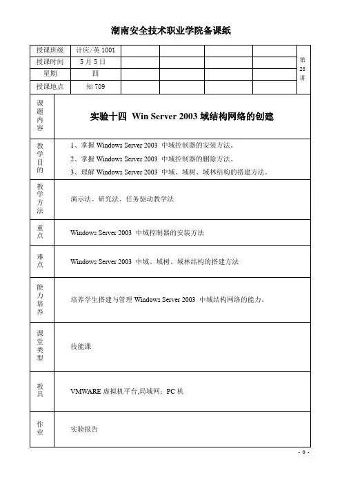 Win Server 2003域结构网络的创建