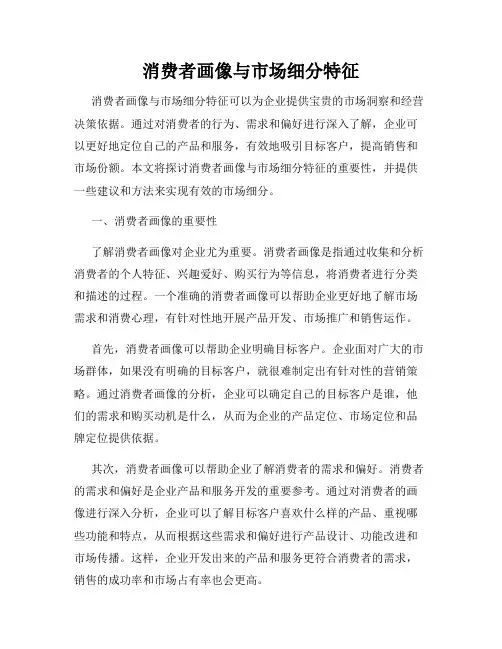 消费者画像与市场细分特征