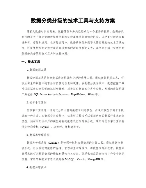 数据分类分级的技术工具与支持方案