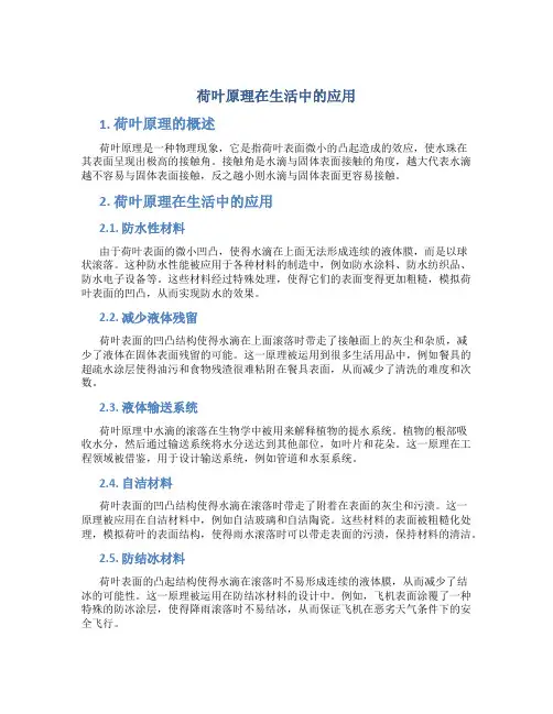 荷叶原理在生活中的应用