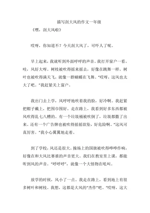 描写刮大风的作文一年级