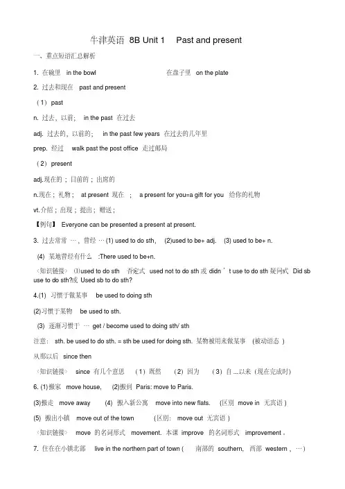 【精品】牛津译林版英语八年级下册-8B-Unit1-知识点总结汇总