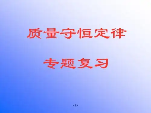 质量守恒定律(复习)