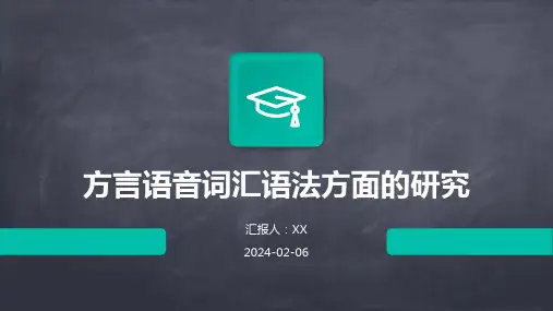 方言语音词汇语法方面的研究