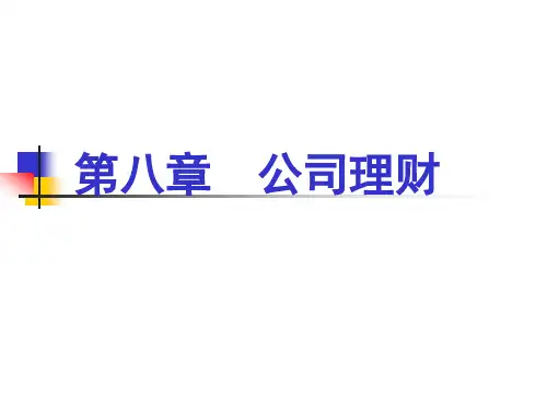 企业管理概论第八章-公司理财