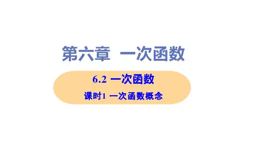 新苏科版八年级上册初中数学 6-2 课时1 一次函数概念 教学课件