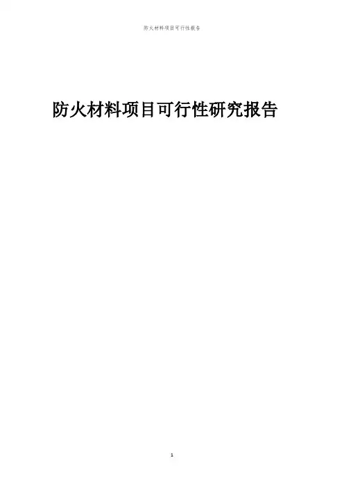 防火材料项目可行性报告