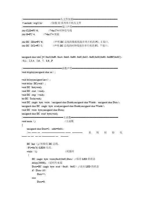 I2C总线读写程序通用