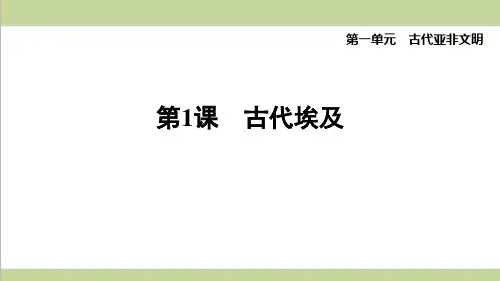 部编人教版九年级上册历史 第1课 古代埃及 课后习题重点练习课件