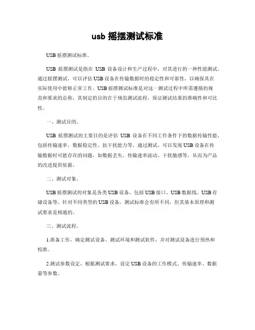 usb摇摆测试标准