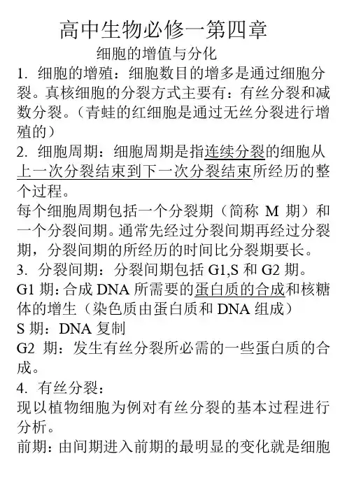 细胞的增殖和分化