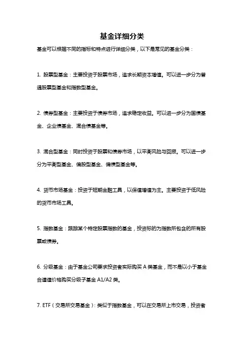基金详细分类