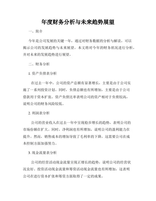 年度财务分析与未来趋势展望