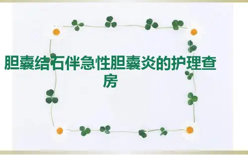 胆囊结石病人的护理查房急诊科PPT课件