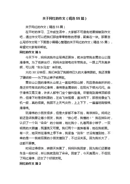 关于网红的作文（精选55篇）