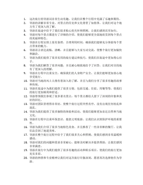 导游词评语