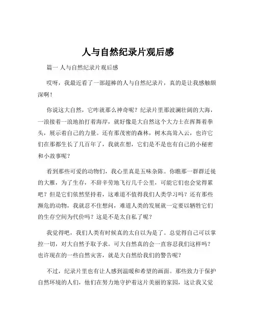 人与自然纪录片观后感