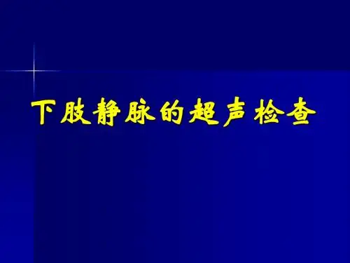 下肢静脉的超声检查