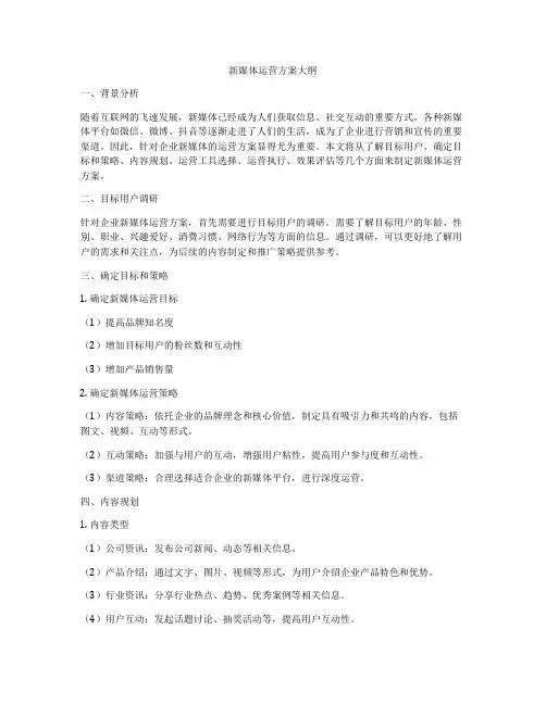 新媒体运营方案大纲