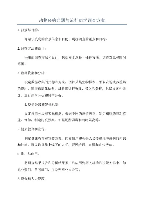 动物疫病监测与流行病学调查方案