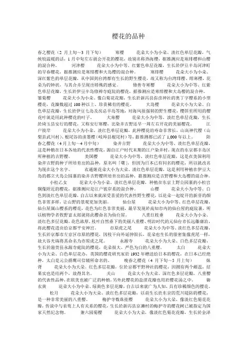 樱花的品种