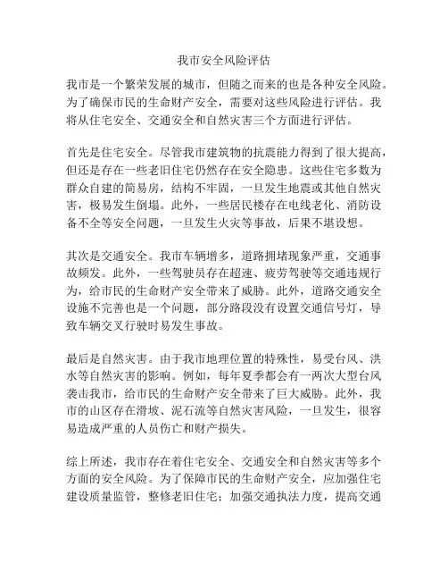 我市安全风险评估