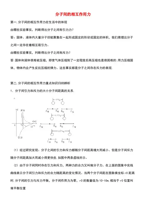 高中物理第一章分子动理论1.4分子间的相互作用力素材粤教版选修3-3(new)