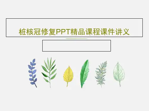 桩核冠修复PPT精品课程课件讲义32页PPT