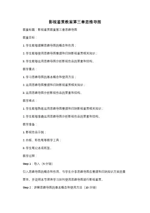 影视鉴赏教案第三章思维导图