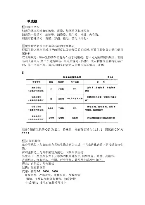 水处理微生物学复习资料