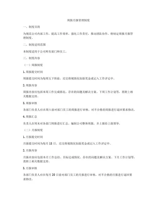 周报月报管理制度