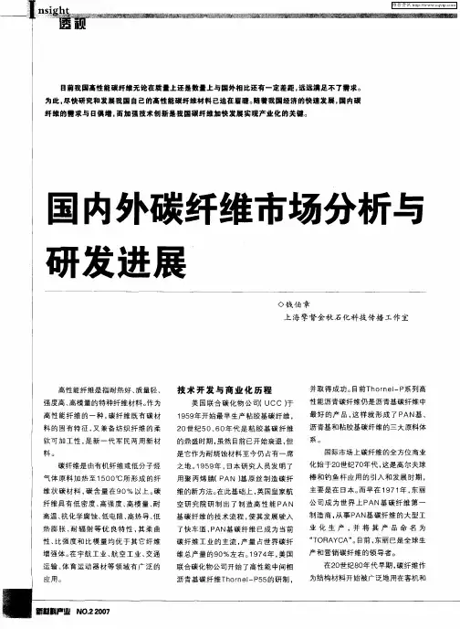 国内外碳纤维市场分析与研发进展
