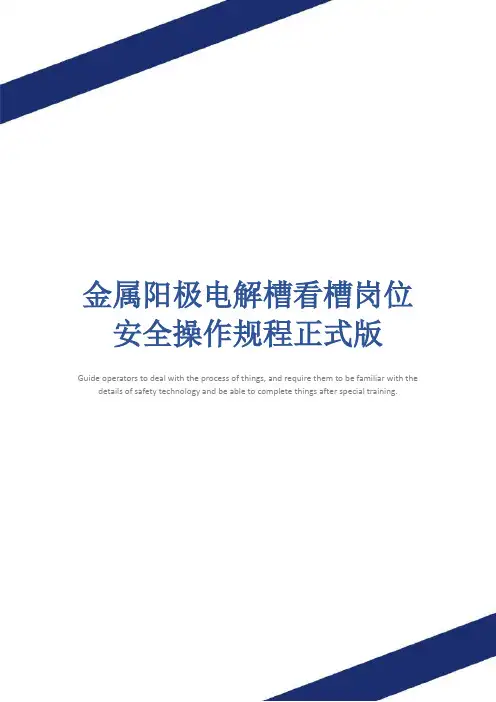 金属阳极电解槽看槽岗位安全操作规程正式版