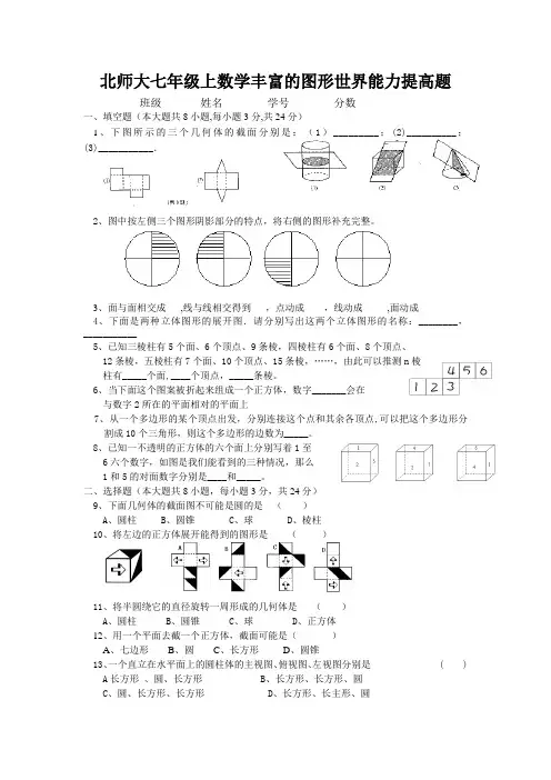 《丰富的图形世界》试题及答案