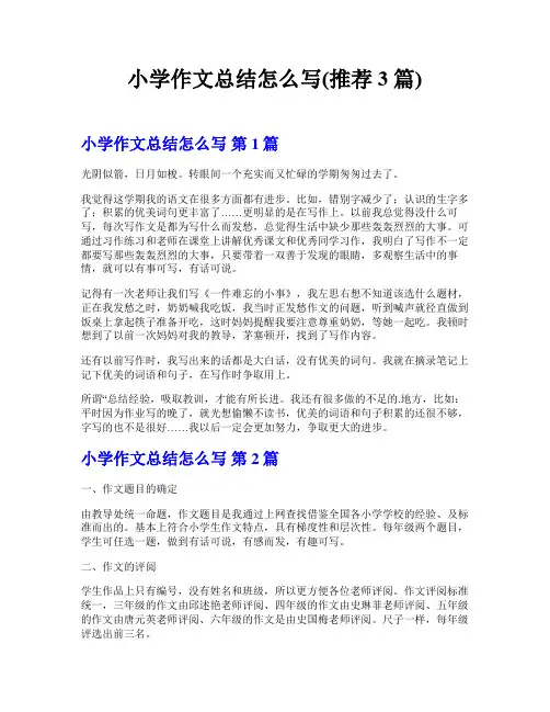 小学作文总结怎么写(推荐3篇)