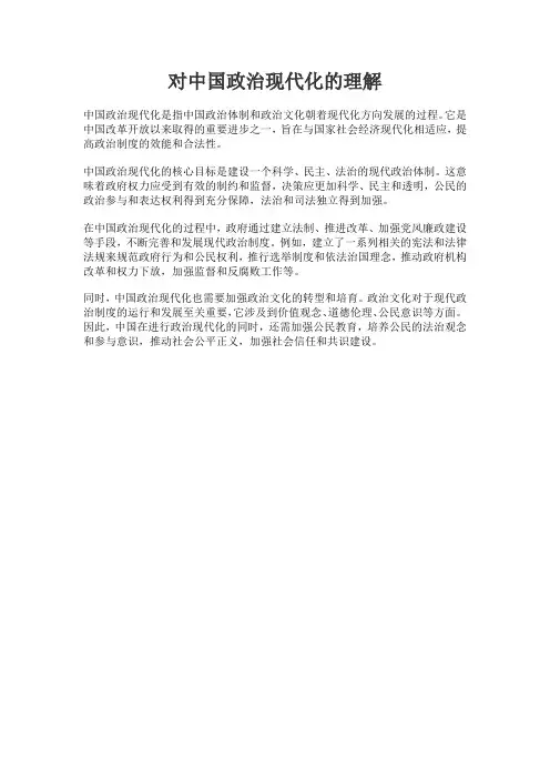 对中国政治现代化的理解