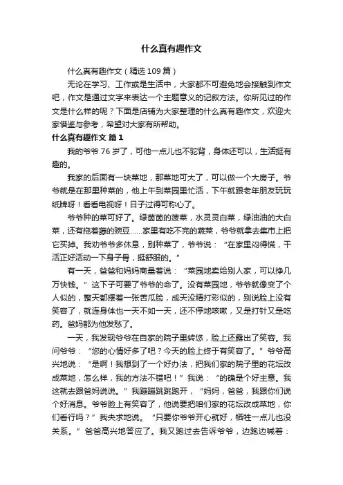 什么真有趣作文