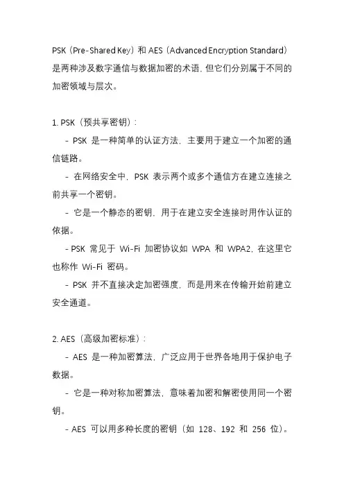 加密类型psk和aes有什么区别？